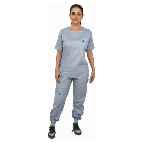 Pijama Quirurgica Uniforme Medico Jogger Mujer Algodon Gris