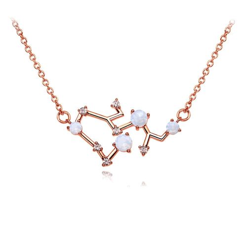Collar Hera constelación Sagitario rosegold de chapa de oro rosa 18K.