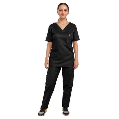 Uniforme Medico Pijama Quirurjica Mujer Recto Conjunto Negro XS