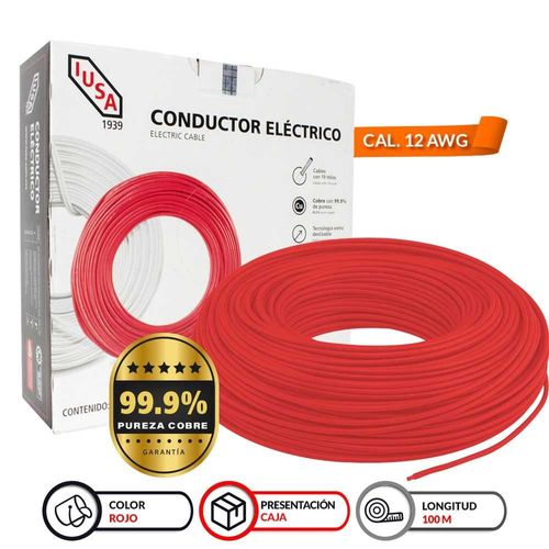 Alambre THW-LS/THHW-LS CE RoHS 12 AWG en caja color rojo