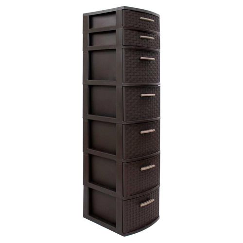 Cajonera Organizadora Multiusos 7 Niveles Tipo Rattan Wengue