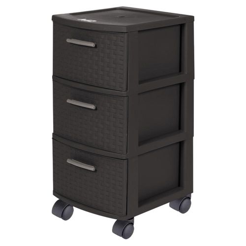 Cajonera Multiusos 3 Niveles Tipo Rattan Wengue