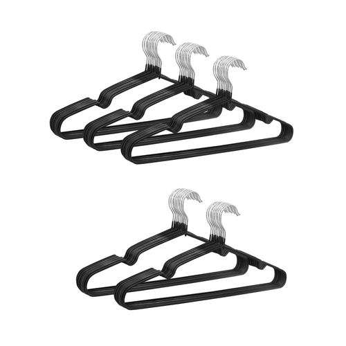 Set De 50 Ganchos Antideslizantes Para Ropa Negro.