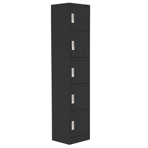 Locker Metalico 5 Puertas Guardex Casillero De Oficina Negro