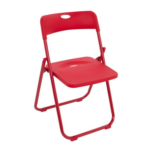 Silla Plegable Plastico Reforzada Exterior Fiesta Resistente Rojo