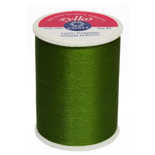 Caja 8 Pzas Hilo Poliéster Trilobal Brillante Sylko Coats Verde