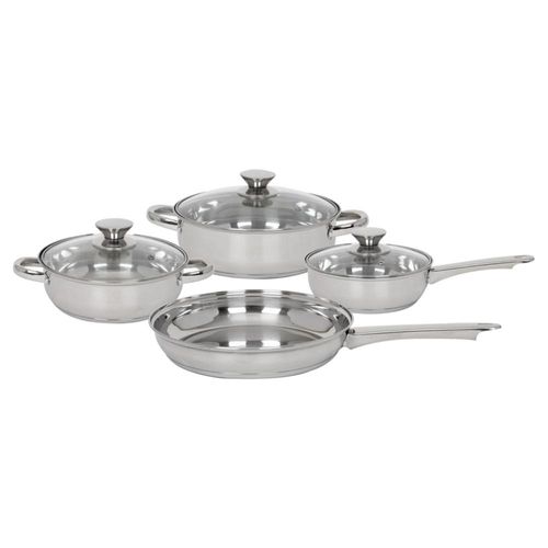 Bateria De Cocina 7 Pzas Acero Inoxidable Tricapa Colorhome
