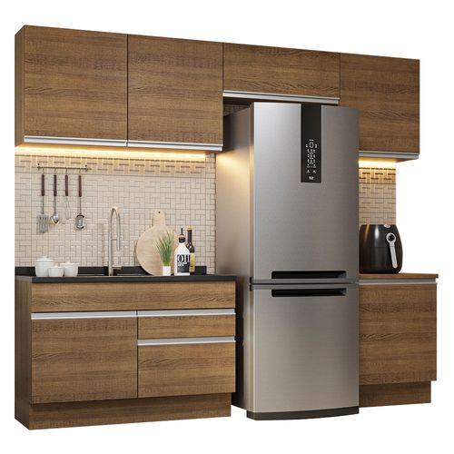 Mueble de Cocina Integral 260cm Glamy Madesa 05 Marron