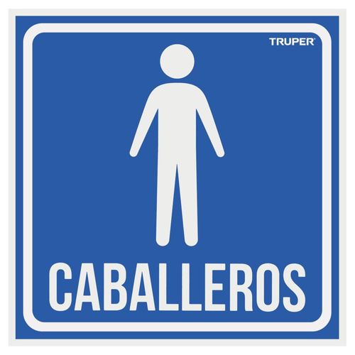 Letrero Caballeros 19 X 19 Cm Truper