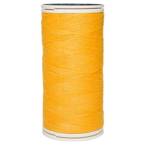 Caja 12 Pzas Hilo Coats Poliéster Liso 3 Cabos Fibra Corta Amarillo Mango