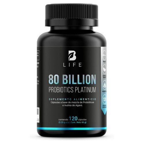 80 Billones de Probioticos 120 Cáps con 11 Cepas B Life.