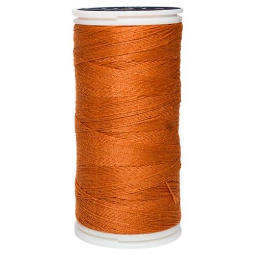 Caja 12 Pzas Hilo Coats Poliéster Liso 3 Cabos Fibra Naranja Cobrizo