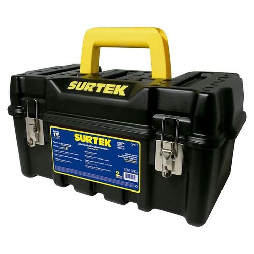 Caja Porta Herramientas Plástico Broches Metálicos Surtek