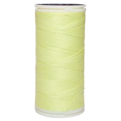 Caja 12 Pzas Hilo Coats Poliéster Liso 3 Cabos Fibra Corta Verde Limón Suave