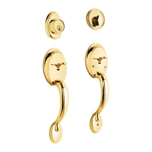 Doble jaladera perilla y cerrojo mariposa HERMEX 23676 dorado