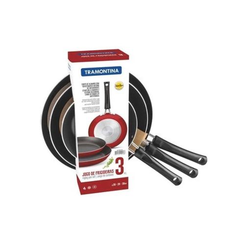 Jgo De 3 Sartenes 20/26/30 cm Aluminio 3 Pz Rojo Tramontina 20199/707
