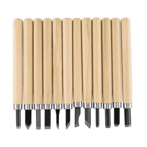 Juego de 12 gurbias escolares para madera, Pretul