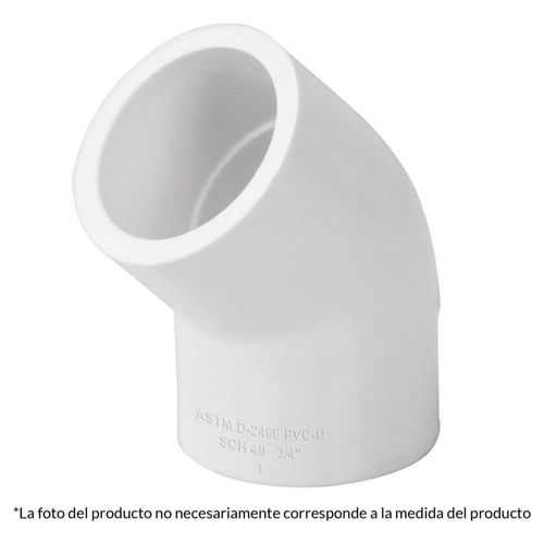 Codo 45 de PVC, 1/2' Foset