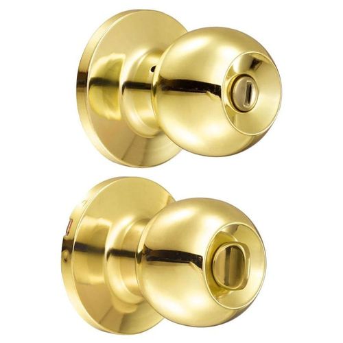 Cerradura Pomo Bola P/ Recamara Laton Brillante Lock