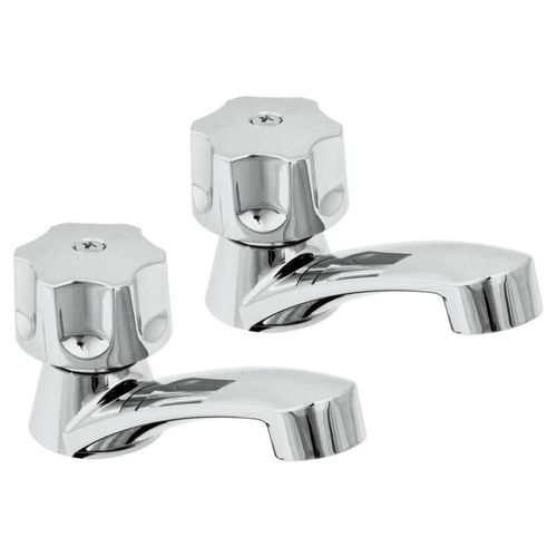 Juego 2 llaves para lavabo, ABS, manerales hexagonal, Basic Foset