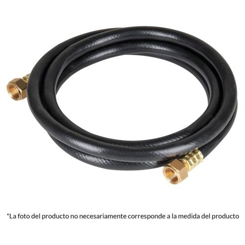 Manguera flexible negra, PVC, 3/8', 250 PSI,con conexión, 3m Foset