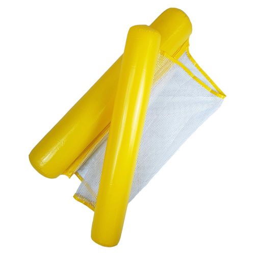 Hamaca Inflable con Red para Piscina, Cama Flotante de 102 cm Amarillo