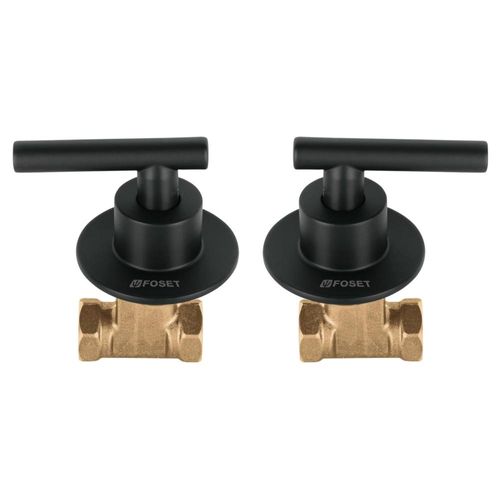 Juego manerales palanca, roscables p/regadera, negro, Foset
