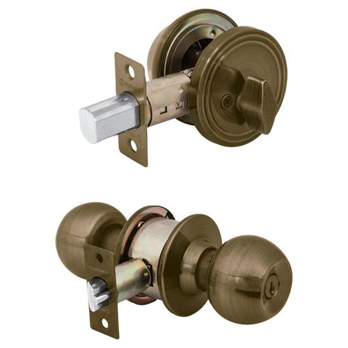 Combo cerraduras, llave-mariposa, latón antiguo,Hermex Basic Hermex 23617