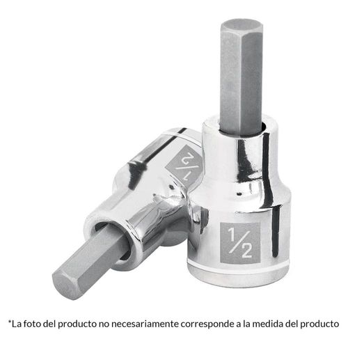 Dados de punta hexagonal, cuadro 1/2' de 6mm. Truper