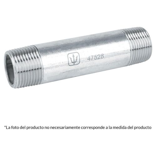 Niple, acero galvanizado, 1-1/2 x 2', cedula 40 Foset