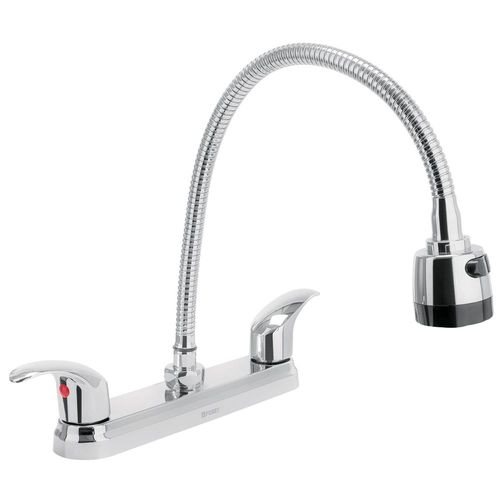 Mezcladora fregadero FOSET cromo cuello flexible AQF88 plateado