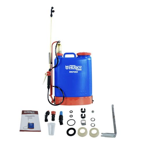 Fumigadora Aspersora De Fertilizantes Manual Swedish Husky Power 20 Litros C/Bomba Bronze - RKF20J