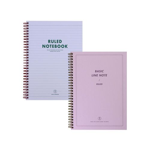 Set de 2 Libretas Pasta Dura Rosa y Blanco.