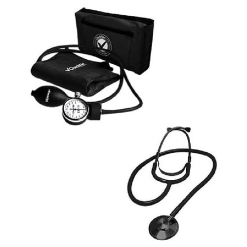 Kit Simple Baumanómetro Aneroide Económico Negro Checkatek B2-4S