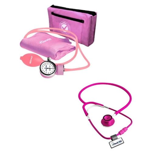 Kit Baumanómetro Doble Campana Económico Rosa Checkatek B2-6D