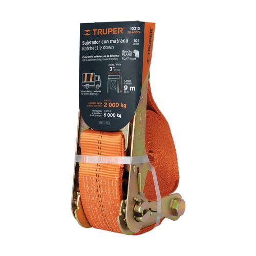 Sujetador con matraca TRUPER carga máxima 6000 kg SU6000 naranja