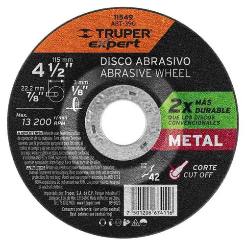 Disco Corte Metal Tipo42