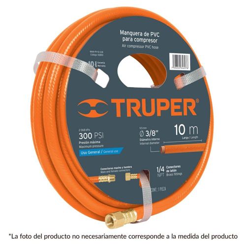 Manguera Para Compresor Baja Presión 15 Mts 1/4' Truper 19015