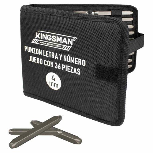 Punzon Letra y Número Juego con 36 Piezas 4 mm Kingsman