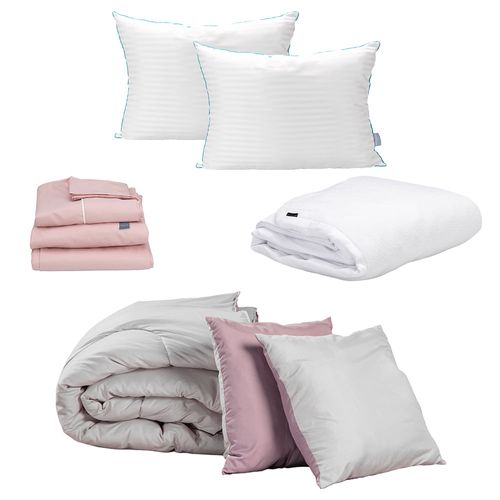 Set Edredón Queen Size Dicasa Couzy Lila / Gris + Blancos CZD