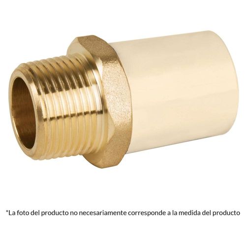 Adaptador macho de CPVC con inserto metálico 1-1/4' Foset