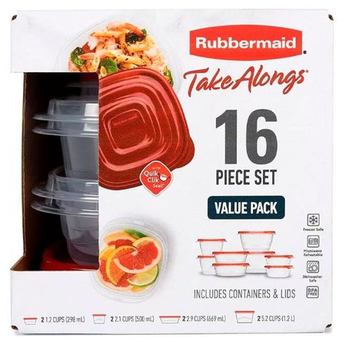 Set 8x Recipientes P Alimentos Rubbermaid Tuper Plastico