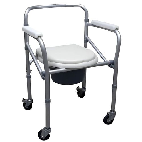 Silla Baño Comodo Aluminio Ligero Plegable Con Ruedas