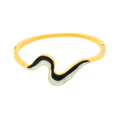 Brazalete Ocean Heart, Acero inoxidable, Tono amarillo, AC-BR0004