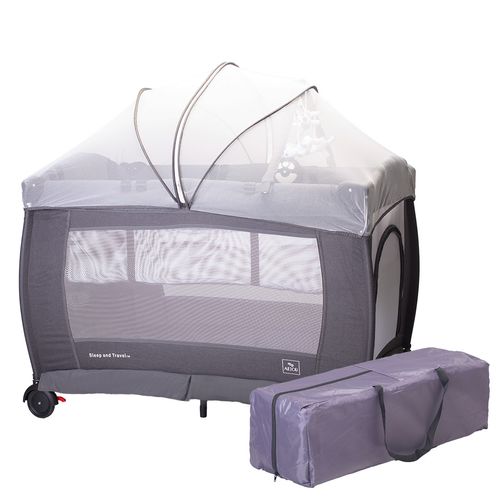Cuna Corral Bebe Aeiou Bc003 Cambiador Vibrador Mosquitero Dark Grey