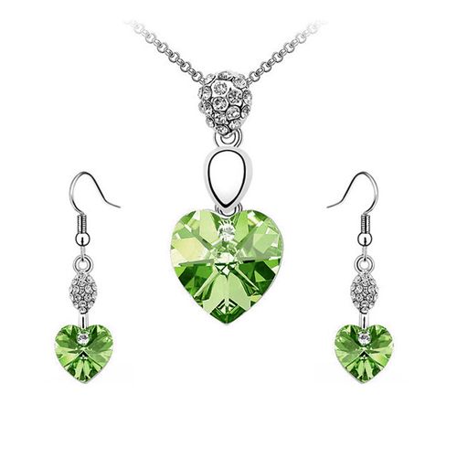 Set Ocean Heart, Baño oro blanco, 18K, E1-14-09