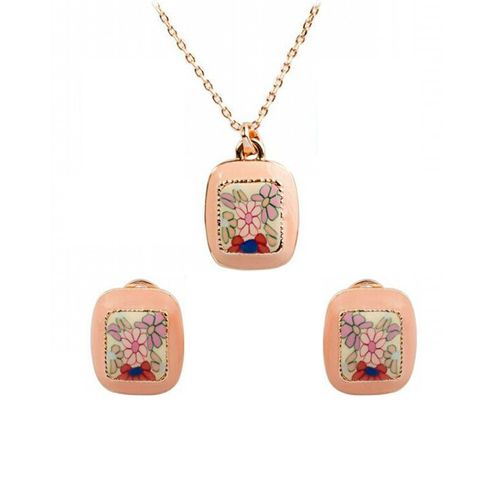 Set Ocean Heart, Baño oro rosa, 18K, OH16-524