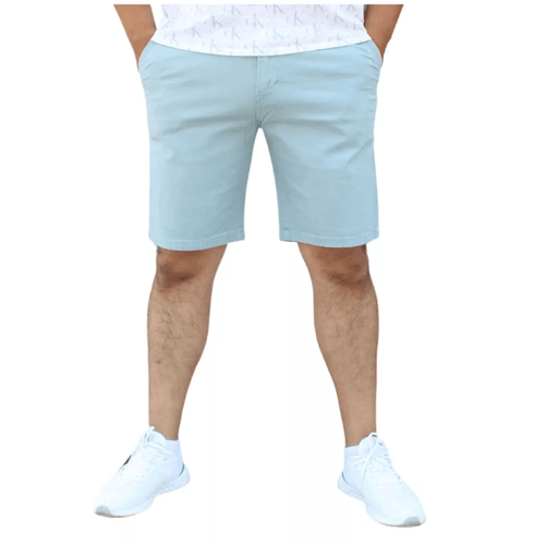 Bermuda Short de Gabardina Stretch para Hombre John Silver Color Azul Cenizo