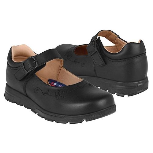 ZAPATOS ESCOLARES NIÑA BAMBINO A3987 PIEL NEGRO 18-21