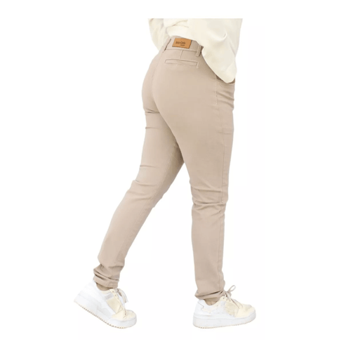 Pantalón Skinny de Gabardina Stretch para Dama Color Arena